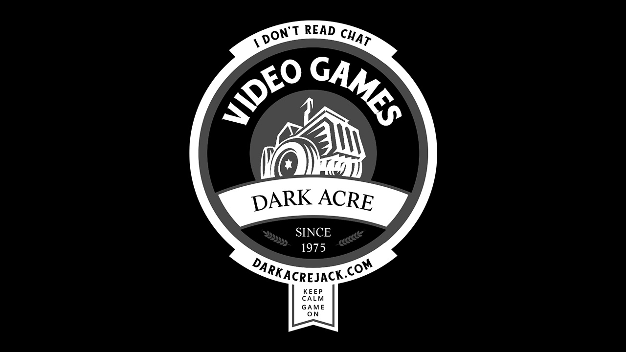the new beer label style logo for the dark acre twitch channel